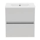 Newland  Double Drawer Wall-Mounted Vanity Unit with Basin Matt Pearl Grey 500mm x 450mm x 540mm