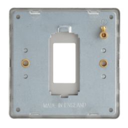 Contactum Lyric 1-Module Grid Faceplate Brushed Steel