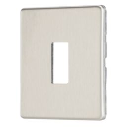 Contactum Lyric 1-Module Grid Faceplate Brushed Steel