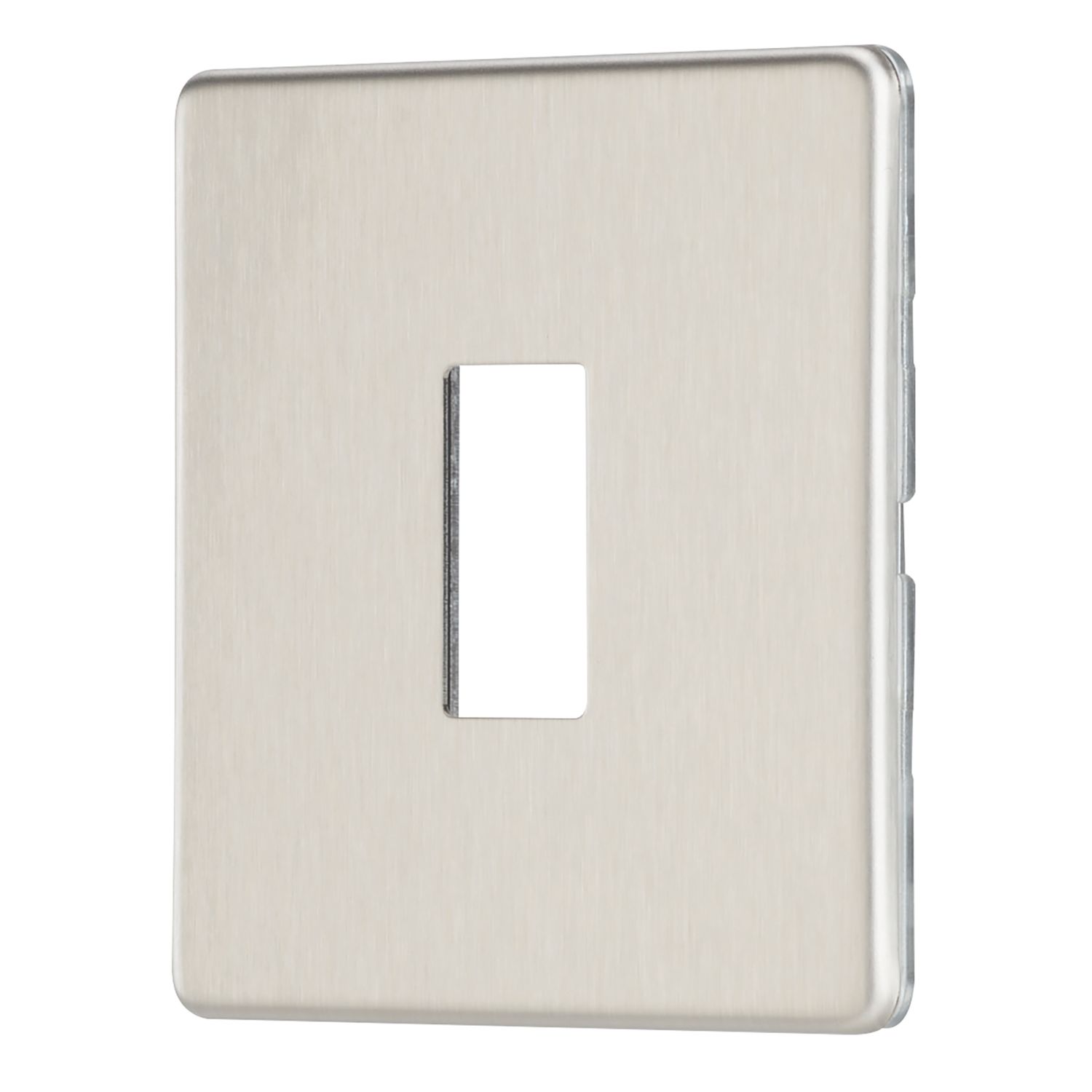 Contactum Lyric 1-Module Grid Faceplate Brushed Steel (607RP)