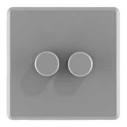Arlec  2-Gang 2-Way LED Dimmer Switch  Grey