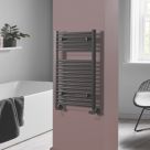 Towelrads 800mm x 500mm 1307BTU Black Flat  Towel Radiator