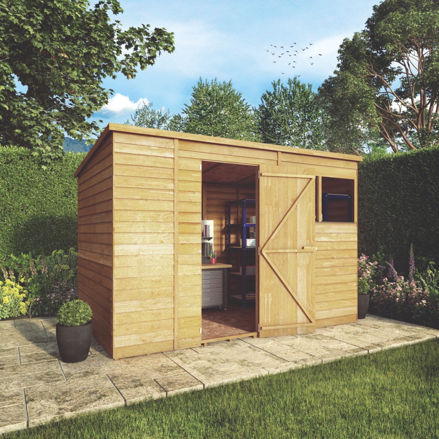 Mercia 10' x 6' (Nominal) Pent Overlap Timber Shed (607YL)