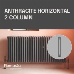 Flomasta 600mm x 1415mm 4978BTU Anthracite Horizontal 2 Column Radiator