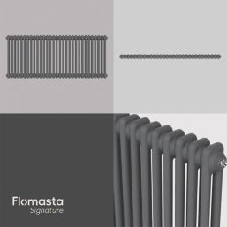 Flomasta 600mm x 1415mm 4978BTU Anthracite Horizontal 2 Column Radiator