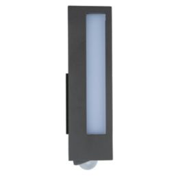 Lutec Qubo Outdoor LED Wall Light With PIR Sensor Dark Grey 11.3W 1000lm