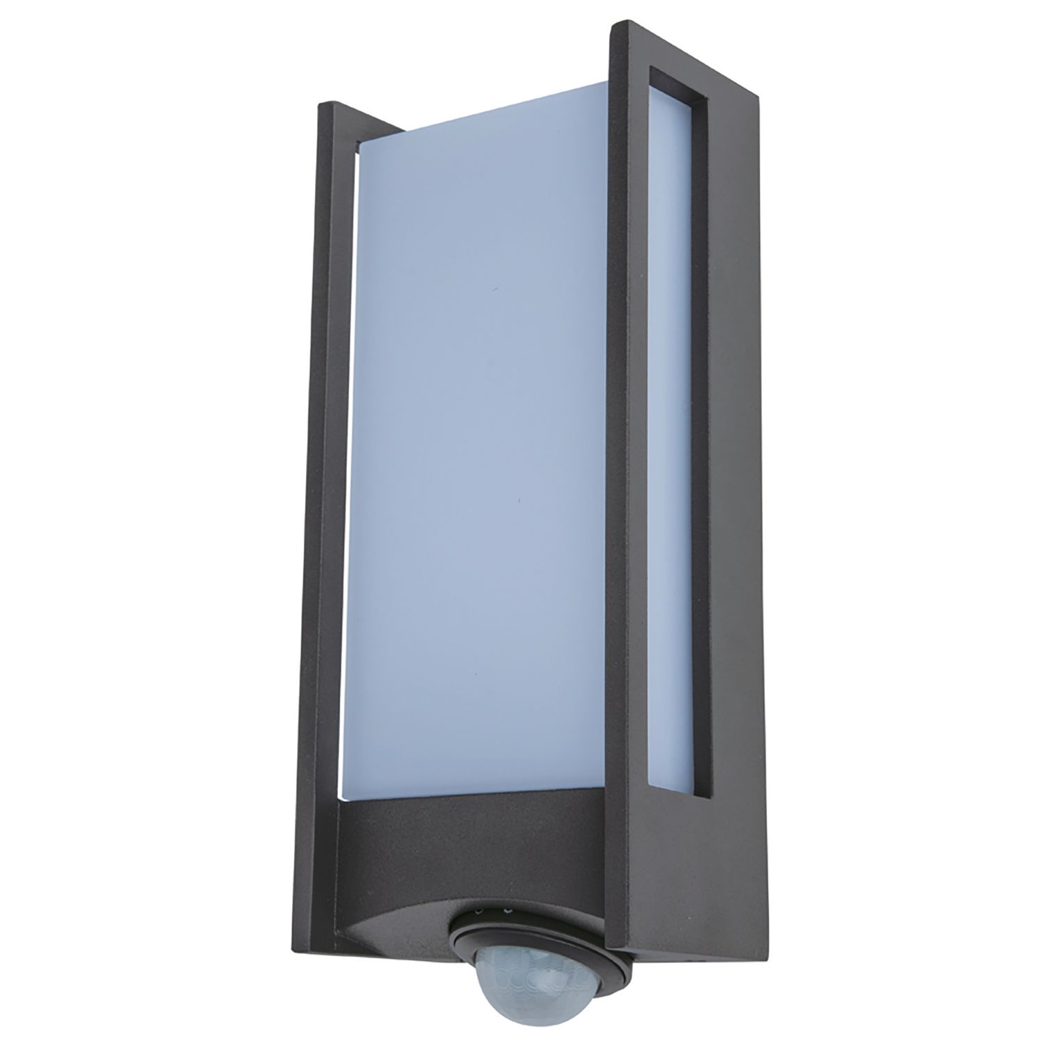 Lutec Qubo Outdoor LED Wall Light With PIR Sensor Dark Grey 11.3W 1000lm (608AJ)