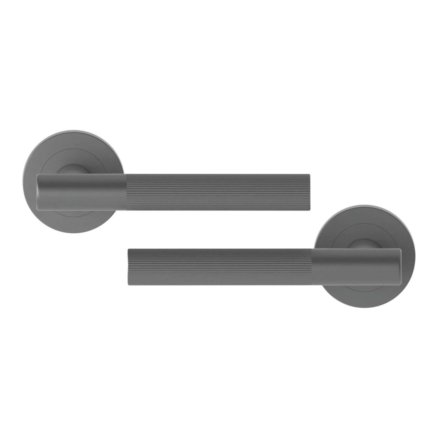 Cooke & Lewis Damgano Lever on Rose Door Handles Pair Titanium (608CM)