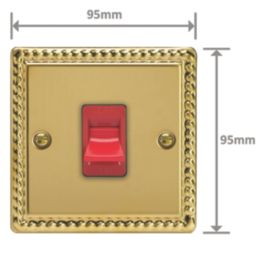 Varilight  45A 1-Gang 2-Pole Cooker Switch Georgian Brass