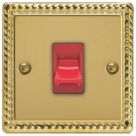 Varilight  45A 1-Gang 2-Pole Cooker Switch Georgian Brass