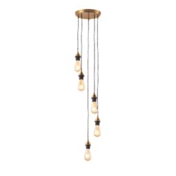 Quay Design Cable Set 5-Light Pendant Antique Brass
