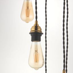 Quay Design Cable Set 5-Light Pendant Antique Brass