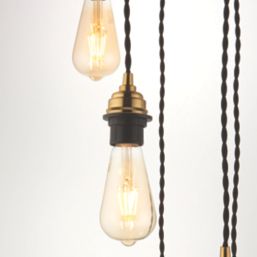 Quay Design Cable Set 5-Light Pendant Antique Brass