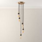 Quay Design Cable Set 5-Light Pendant Antique Brass