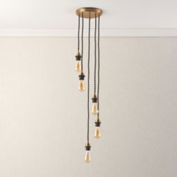 Quay Design Cable Set 5-Light Pendant Antique Brass