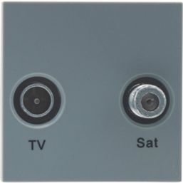 British General  Duplex Modular TV & Satellite Socket Grey