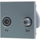 British General  Duplex Modular TV & Satellite Socket Grey