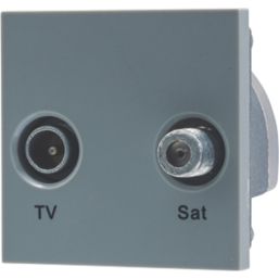 British General  Duplex Modular TV & Satellite Socket Grey