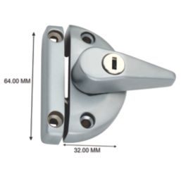Smith & Locke Sash Window Fastener Polished Chrome 80mm x 58mm