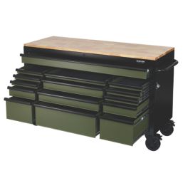 Bunker  15-Drawer Trolley Green