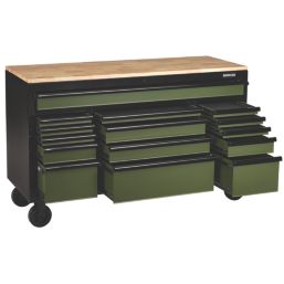 Bunker  15-Drawer Trolley Green