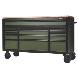 Bunker  15-Drawer Trolley Green