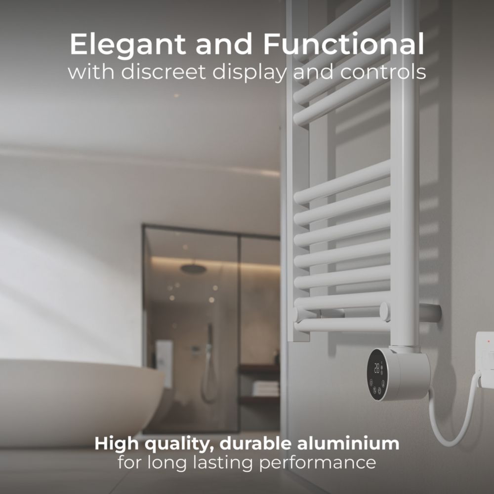 Masterplug 870mm x 510mm 1706BTU White Flat Electric Towel