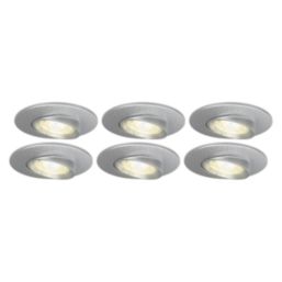 4lite  Tilt  Fire Rated LED Smart Downlight Brushed Chrome 5W 440lm 6 Pack