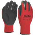 Site  Superlight Latex Gripper Gloves Red/Black Medium