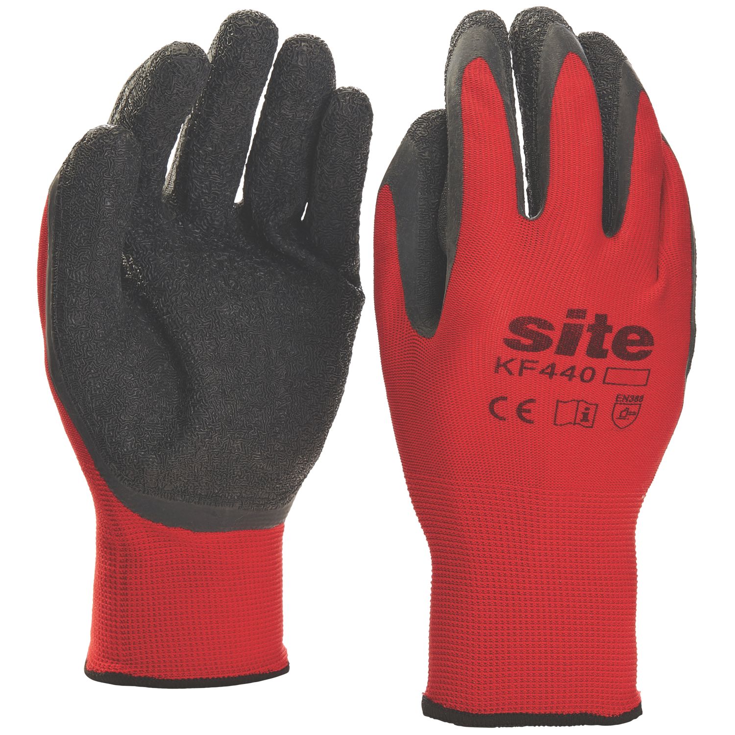 Site Superlight Latex Gripper Gloves Red/Black Medium (609HP)
