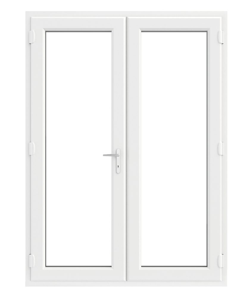 Crystal White TripleGlazed uPVC French Door Set 2090mm x 1490mm Screwfix