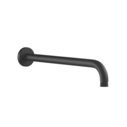 Iowa HP/Combi Flexible Concealed Matt Black Thermostatic Round Concealed Shower Mixer with Riser Handset & Overhead Outlet