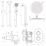Iowa HP/Combi Flexible Concealed Matt Black Thermostatic Round Concealed Shower Mixer with Riser Handset & Overhead Outlet