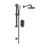 Iowa HP/Combi Flexible Concealed Matt Black Thermostatic Round Concealed Shower Mixer with Riser Handset & Overhead Outlet