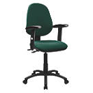 Nautilus Designs Java 300 Medium Back Task/Operator Chair Height Adjustable Arms Green