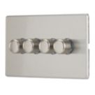 Contactum Lyric 4-Gang 2-Way  Dimmer Switch  Brushed Steel