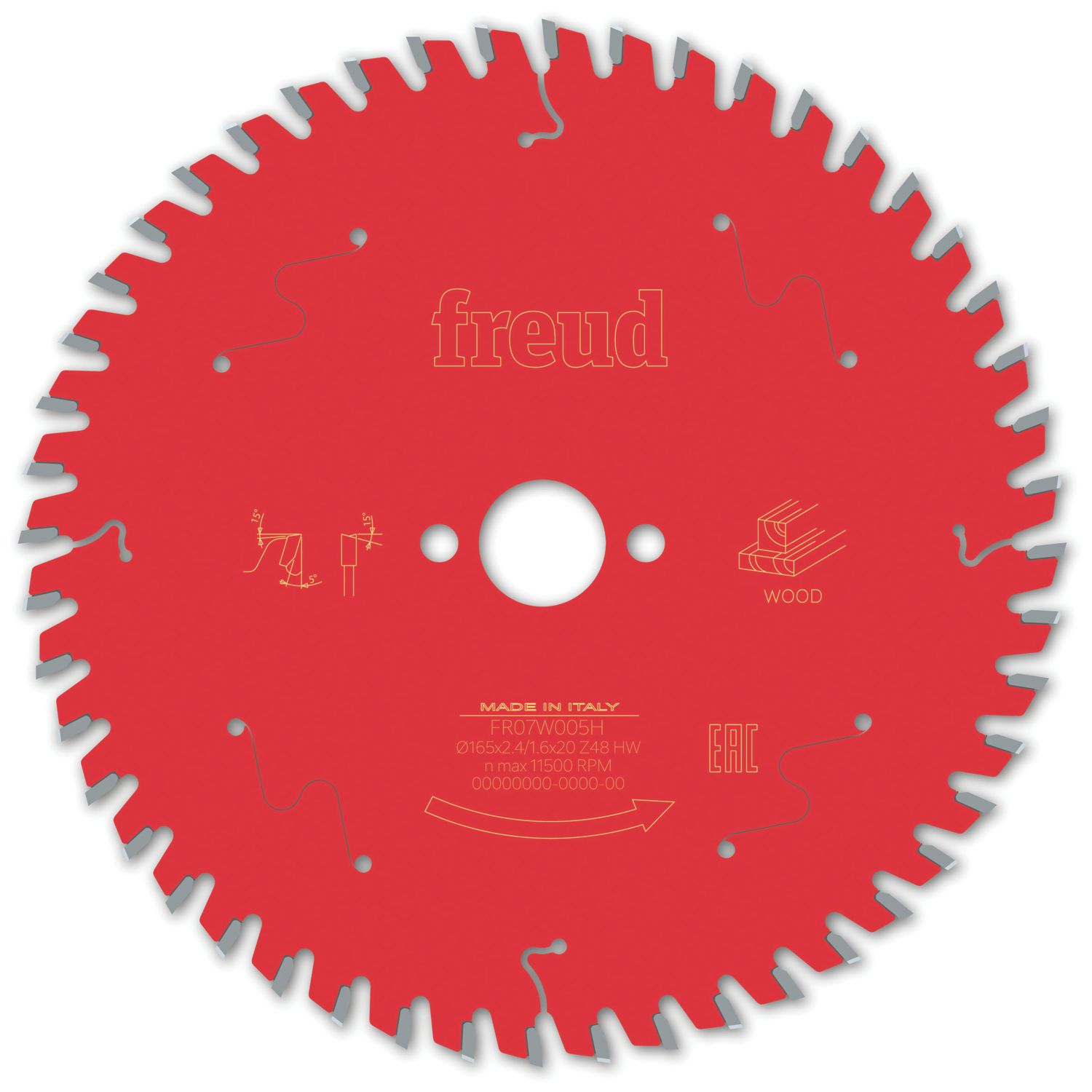 Freud Wood Circular Saw Blade 165mm x 20mm 48T (609VV)