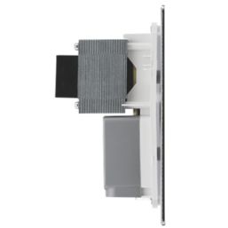 LAP  2-Gang Dual Voltage Shaver Socket 115 / 230V Polished Chrome with White Inserts