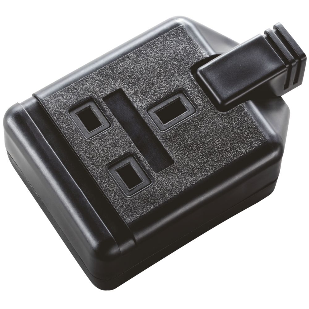 Masterplug 13A 1-Gang Unfused Rewireable Socket  Black