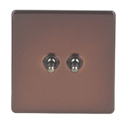 Varilight  10AX 2-Gang 2-Way Toggle Switch  Mocha