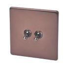 Varilight  10AX 2-Gang 2-Way Toggle Switch  Mocha