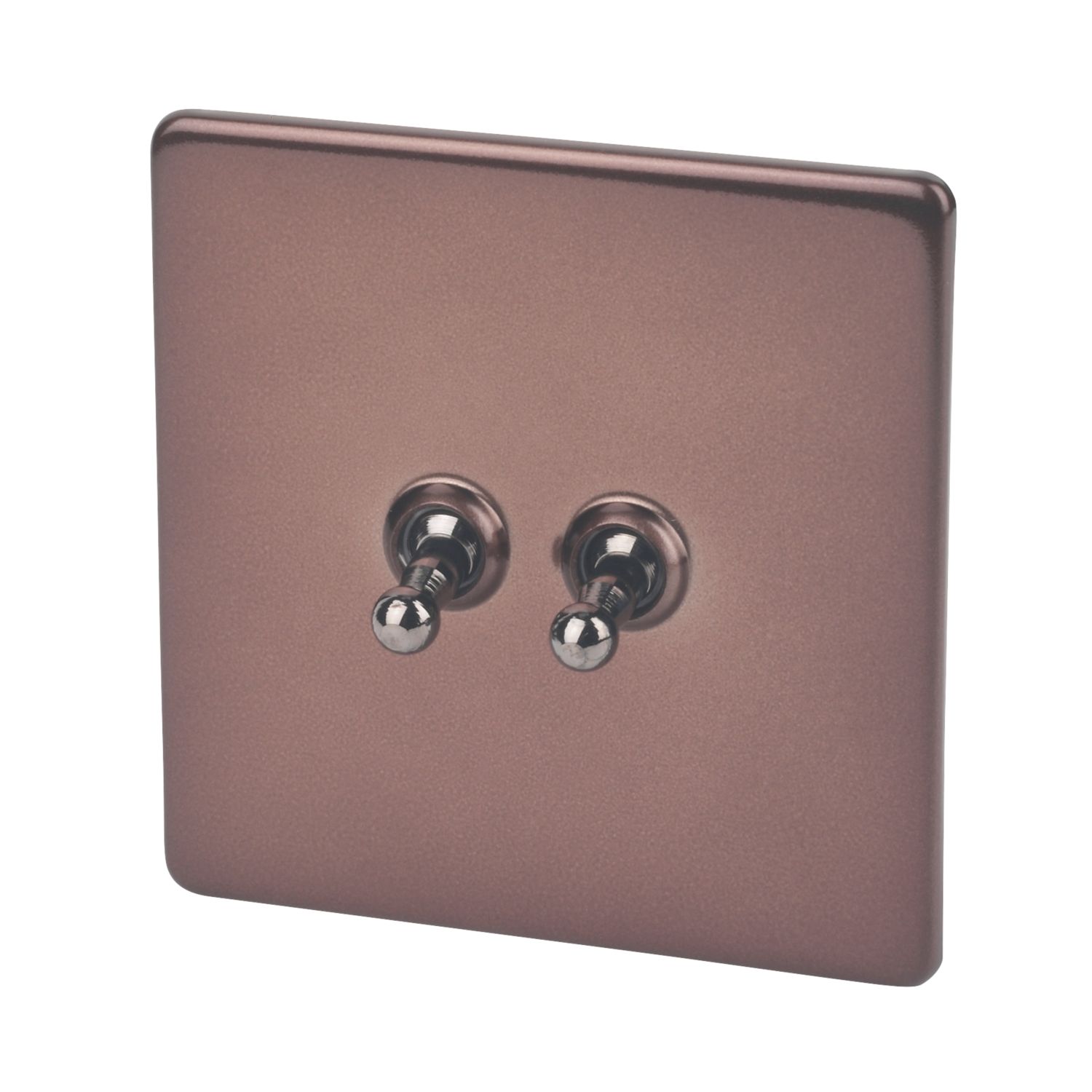 Varilight 10AX 2-Gang 2-Way Toggle Switch Mocha (61049)