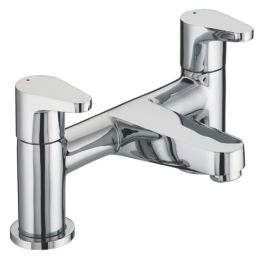 Bristan Quest Chrome 120mm Deck Mounted Lever 2 Tap Holes Bath Mixer Tap