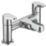 Bristan Quest Chrome 120mm Deck Mounted Lever 2 Tap Holes Bath Mixer Tap