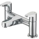 Bristan Quest Chrome 120mm Deck Mounted Lever 2 Tap Holes Bath Mixer Tap