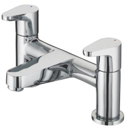Bristan Quest Chrome 120mm Deck Mounted Lever 2 Tap Holes Bath Mixer Tap