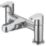 Bristan Quest Chrome 120mm Deck Mounted Lever 2 Tap Holes Bath Mixer Tap