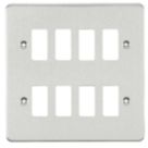 Knightsbridge  8-Module Grid Faceplate Brushed Chrome