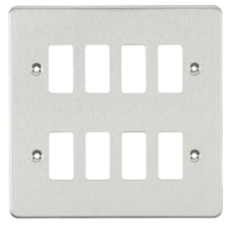 Knightsbridge  8-Module Grid Faceplate Brushed Chrome