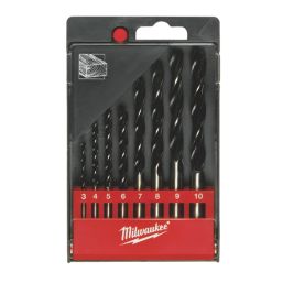 Milwaukee  Straight Shank Double-Flute Brad Point Wood Drill Bit Set 8 Pieces